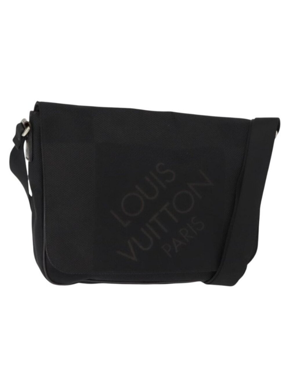 Authentic LOUIS VUITTON Damier Geant Petite Message Shoulder Bag Black M93618